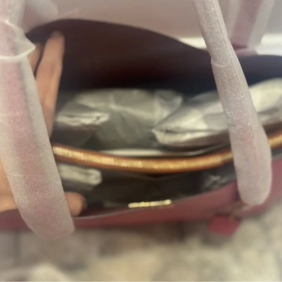 Coach Fuchsia Leather Tote Bag - Picture 4 of 10